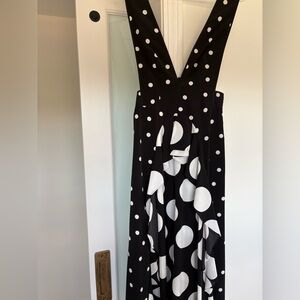 Topshop Black and White One-Shoulder Polka Dot Dress